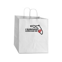 Hurricane Ian I Survived Hurricane Ian Take Out Paper Bag - 14 X 10 X 15 1/2 | Artistshot