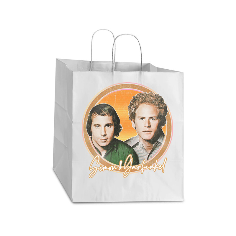 Simon Amp Garfunkel Retro Style Fan Design Take Out Paper Bag - 14 X 10 X 15 1/2 | Artistshot