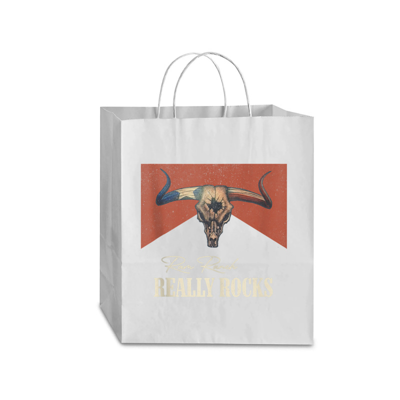 Ram Ranch Really Rocks Vintage Bull Skull Western Country Tank Top Traveler Paper Bag -13 X 6 X 15 3/4 | Artistshot