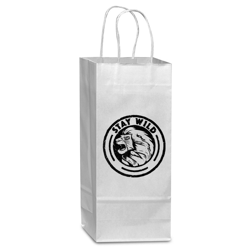 Funny Lion King Stay Wild Wine Paper Bag - 5 1/2 X 3 1/4 X 13 | Artistshot