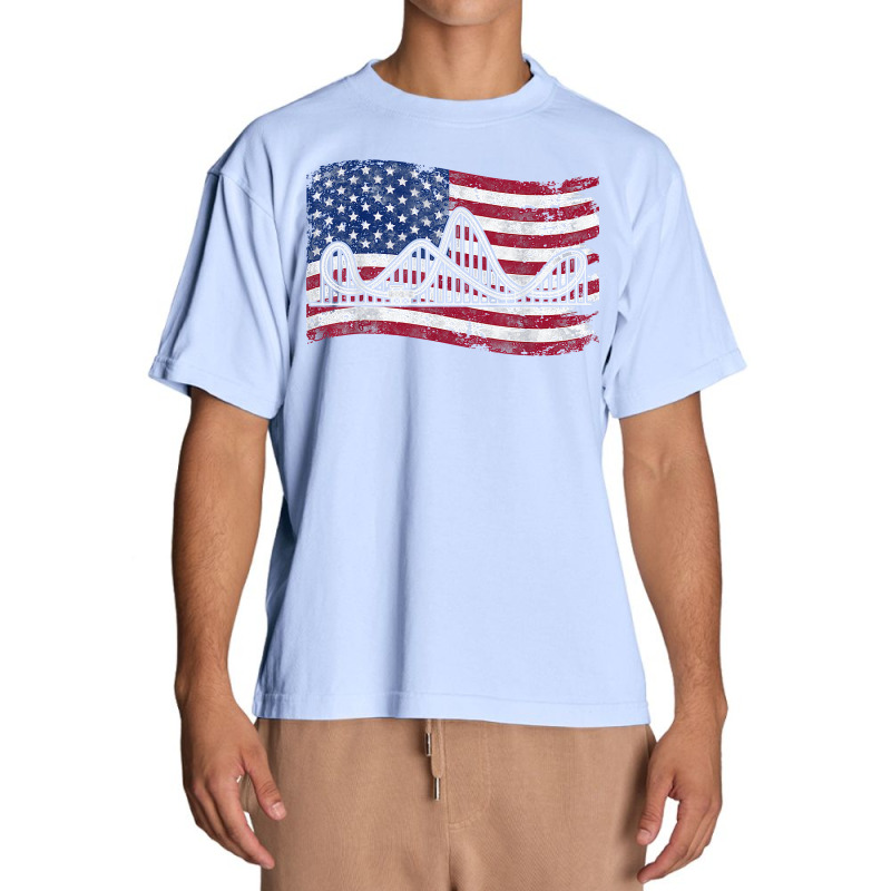 Roller Coaster American Flag Vintage T Shirt Urban Heavy T-shirt | Artistshot