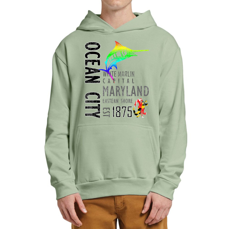 Ocean City Maryland White Marlin Capital Eastern Shore T Shirt Urban Pullover Hoodie | Artistshot