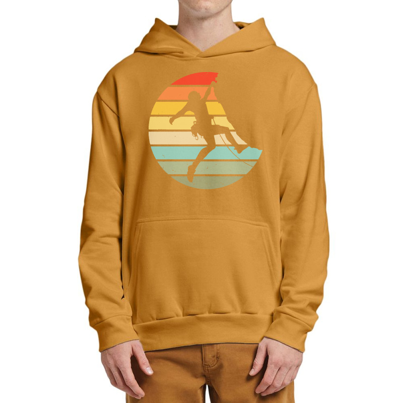 Bouldering T  Shirt Bouldering Silhouette On A Distressed Retro Sunset Urban Pullover Hoodie | Artistshot