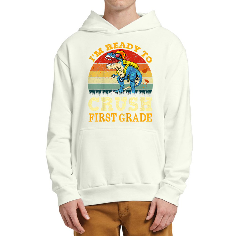 Kids Ready To Crush First Grade Dinosaur Back To School Boys Kids T Sh Urban Pullover Hoodie | Artistshot