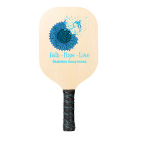 Diabetes Diabetic Sunflower Faith Hope Love Diabetic 7 Diabetes Awaren Pickleball Paddle | Artistshot