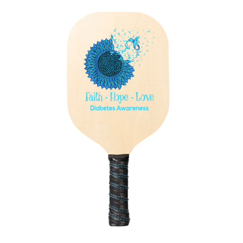 Diabetes Diabetic Sunflower Faith Hope Love Diabetic 7 Diabetes Awaren Pickleball Paddle by circularflap | Artistshot