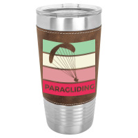 Paragliding Silhouette Sport Activity Vector Graphic Leatherette Tumbler | Artistshot