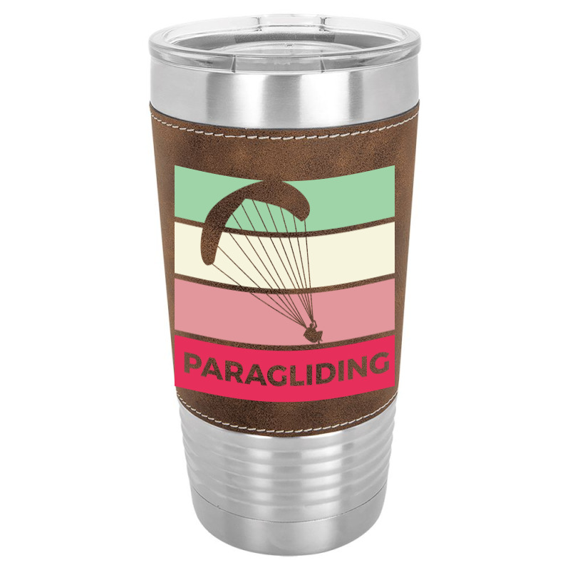 Paragliding Silhouette Sport Activity Vector Graphic Leatherette Tumbler | Artistshot