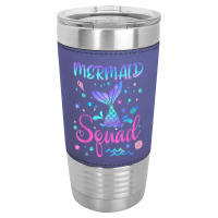 Mermaid Squad Of The Birthday Mermaid Tail Family Matching T Shirt Leatherette Tumbler | Artistshot