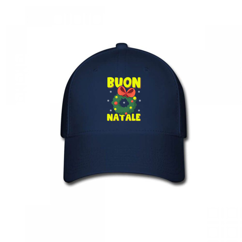 Buon Natale Italian Merry Christmas Wreath Merry Buon Natale Pullover Baseball Cap by zheralalumo | Artistshot