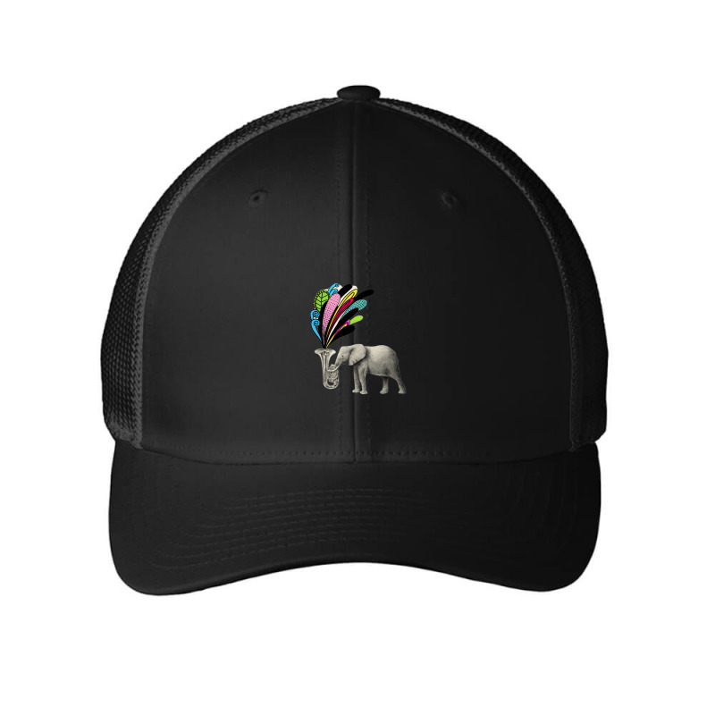 Elephant Playing A Musical Instrument Mesh cap by cm-arts | Artistshot