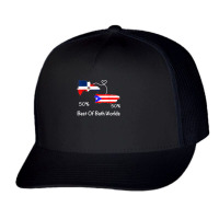 Half Puerto Rican Half Dominican Flag Map Combined Pr Rd T Shirt Trucker Cap | Artistshot