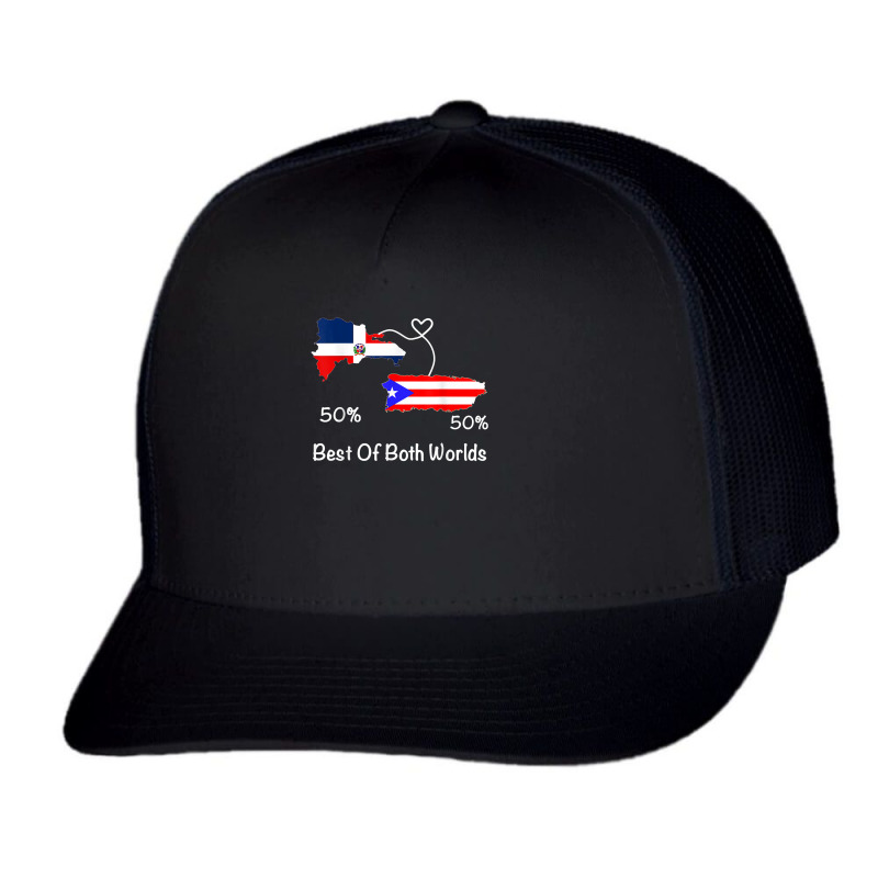 Half Puerto Rican Half Dominican Flag Map Combined Pr Rd T Shirt Trucker Cap by cm-arts | Artistshot