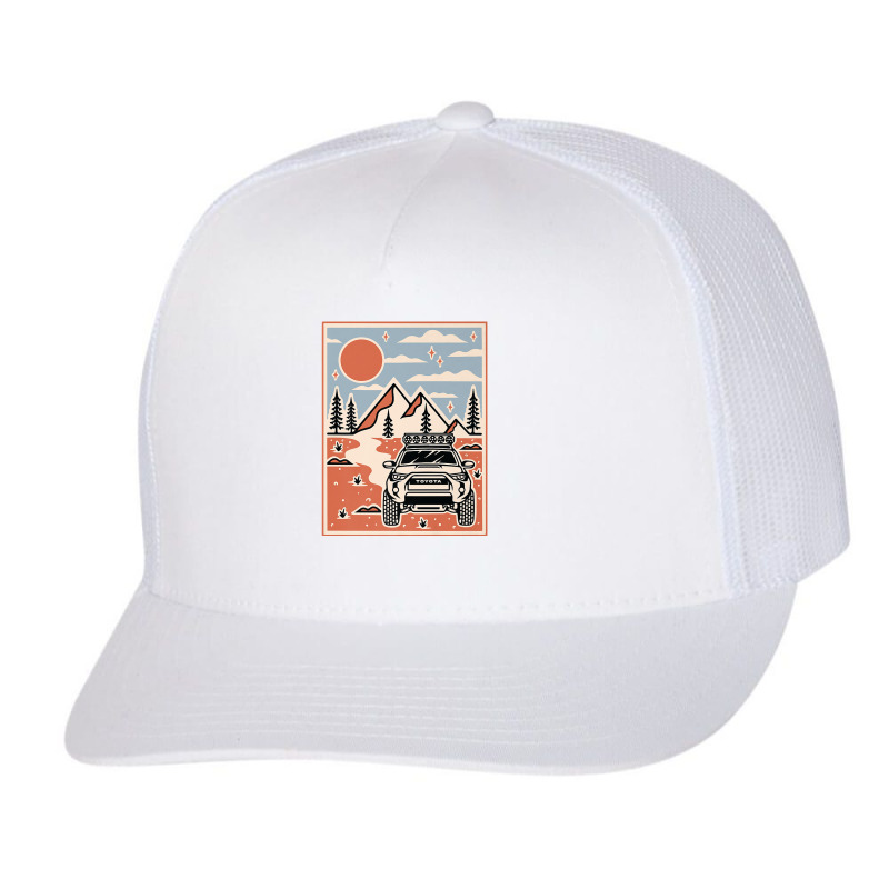 Trail 4runner Overlanding Vibes Premium T Shirt Trucker Cap by cm-arts | Artistshot