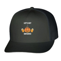 Halloween Pumpkin Let's Get Smashed Beer T Shirt Trucker Cap | Artistshot