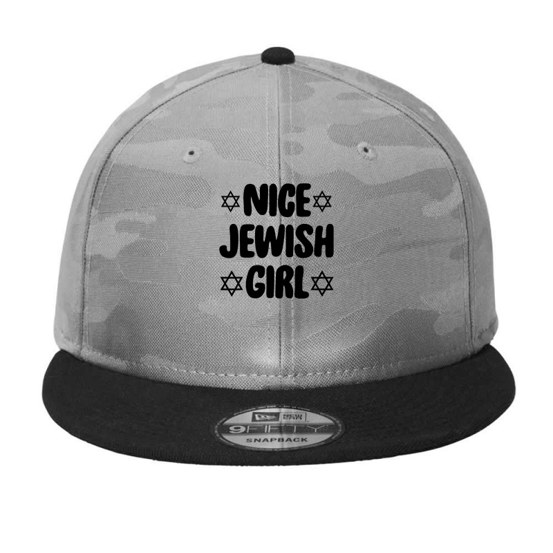 Funny Jew  Nice Jewish Girl Hanukkah Gift Camo Snapback | Artistshot