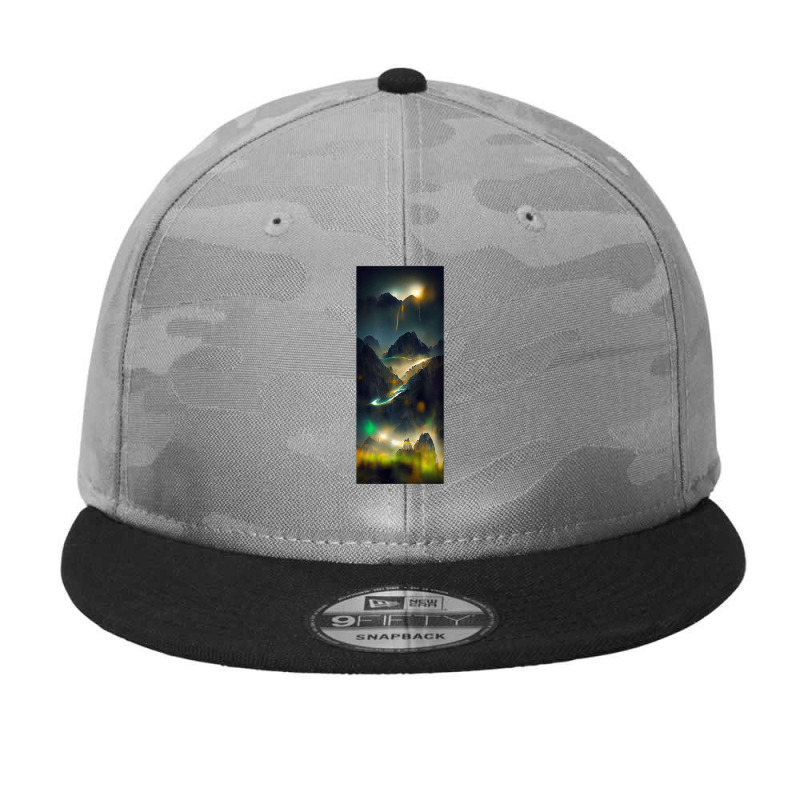 Quasar In Motion Across The Night Sky Mountain Blur Northern T Shirt Camo Snapback by cm-arts | Artistshot