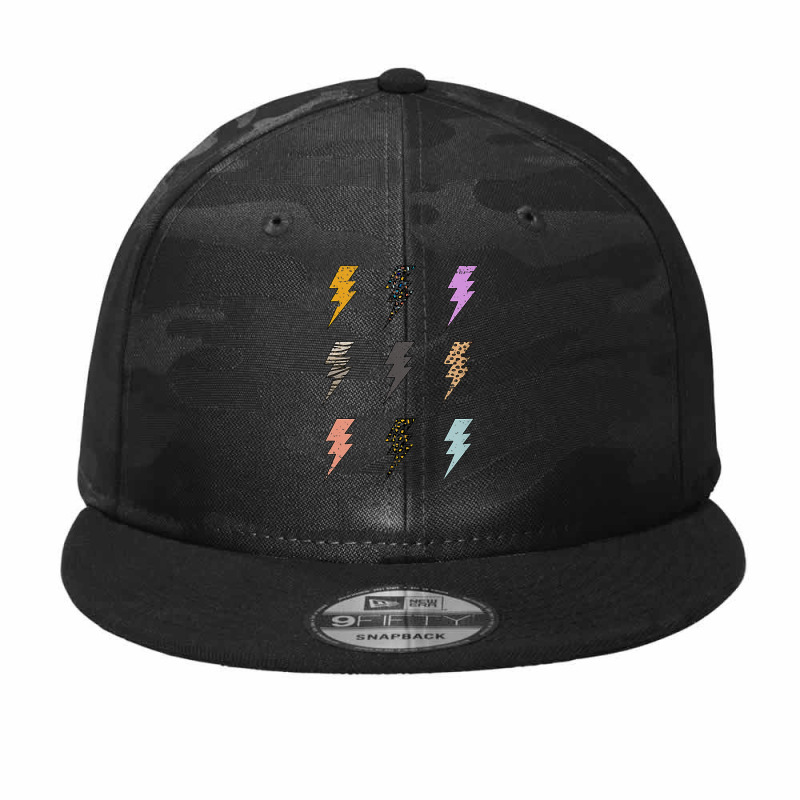 Retro Lightning Bolt T Shirt Camo Snapback by cm-arts | Artistshot