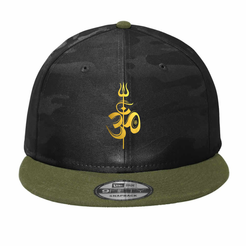 Om Lord Shiva Divine Spear Trident Trishul T Shirt Camo Snapback | Artistshot