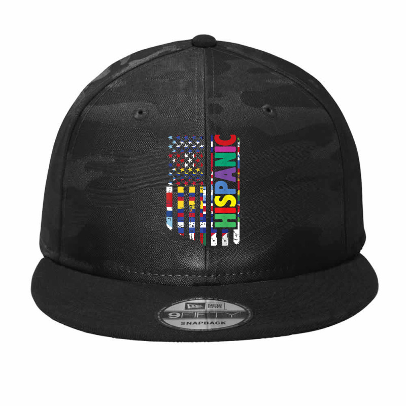 Usa And Latin American Countries Flag Hispanic Heritage T Shirt Camo Snapback by cm-arts | Artistshot