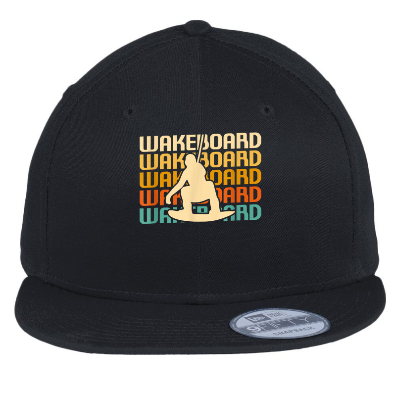 Retro Vintage Classic Wakeboard Wakeboarding Wakeboarder T Shirt Flat Bill Snapback Cap | Artistshot