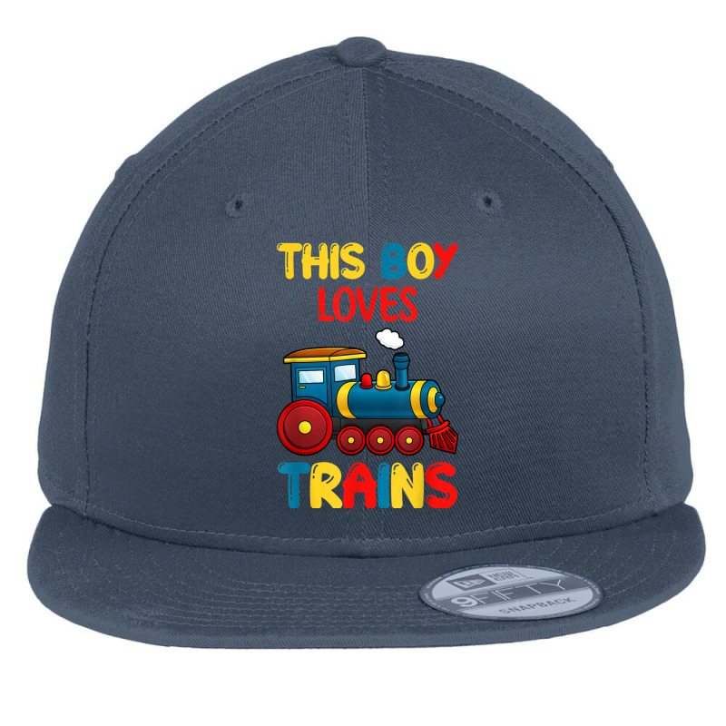 This Boy Loves Trains Locomotives And Wagon! Kid Boys Train T Shirt Flat Bill Snapback Cap by cm-arts | Artistshot