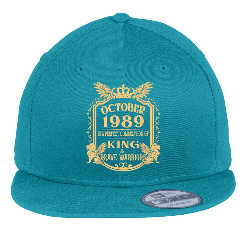 King Born In October 1989 Is A Combination King Birthday Gif T Shirt Flat Bill Snapback Cap by cm-arts | Artistshot