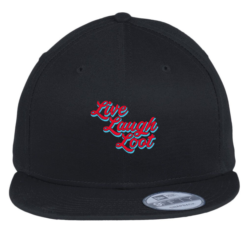 Live Laugh Loot (worn - Red Cyan) Flat Bill Snapback Cap by Kuwannin528 | Artistshot