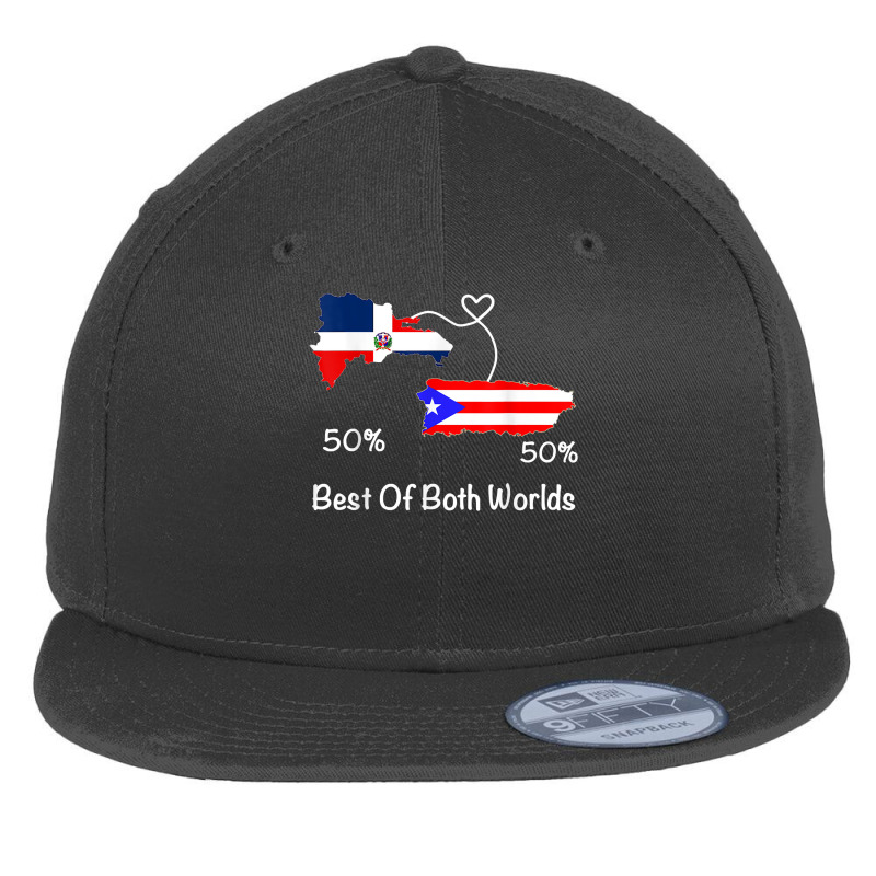 Half Puerto Rican Half Dominican Flag Map Combined Pr Rd T Shirt Flat Bill Snapback Cap by cm-arts | Artistshot