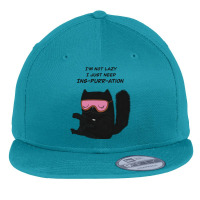 I’m Not Lazy, I Just Need Ins-purr-ation ! Cat Lover   Black Cat Lov Flat Bill Snapback Cap | Artistshot