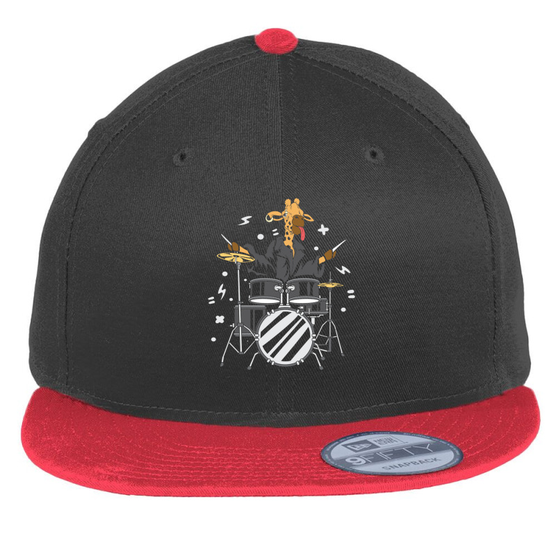 Giraffe Drummer Instrumentalist Gift Flat Bill Snapback Cap by DenzelTyler | Artistshot