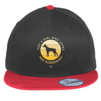 Doberman Dog Just A Girl Who Loves His Doberman Flat Bill Snapback Cap | Artistshot