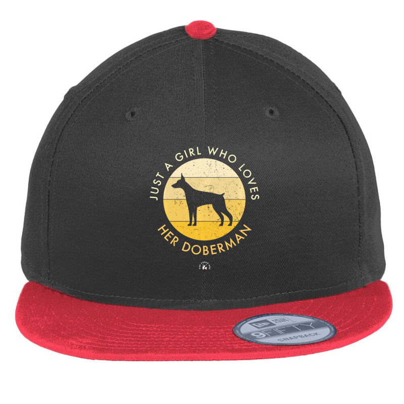 Doberman Dog Just A Girl Who Loves His Doberman Flat Bill Snapback Cap by thangdinhsinhelf | Artistshot