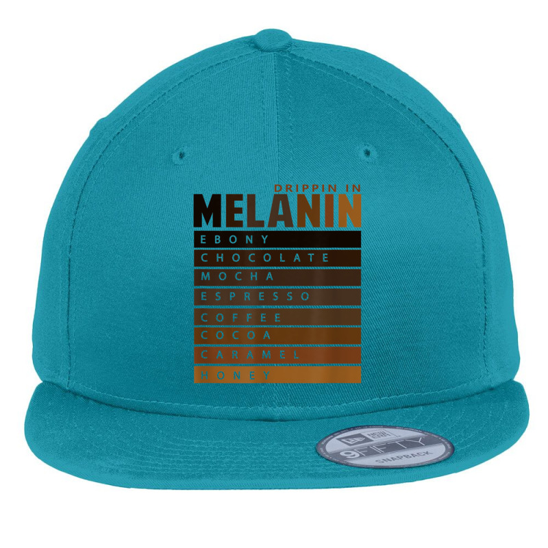 Drippin In Melanin Tee Black Pride T Shirt Flat Bill Snapback Cap | Artistshot