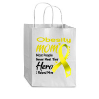 Obesity Mom Most People Never Meet Their Hero I Raised Mine Cub Paper Bag - 8 X 4 1/2 X 10 1/4 | Artistshot