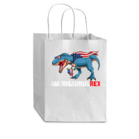 Funny Dinosaur 4th Of July Kids Boys Men Amerisaurus T Rex Cub Paper Bag - 8 X 4 1/2 X 10 1/4 | Artistshot