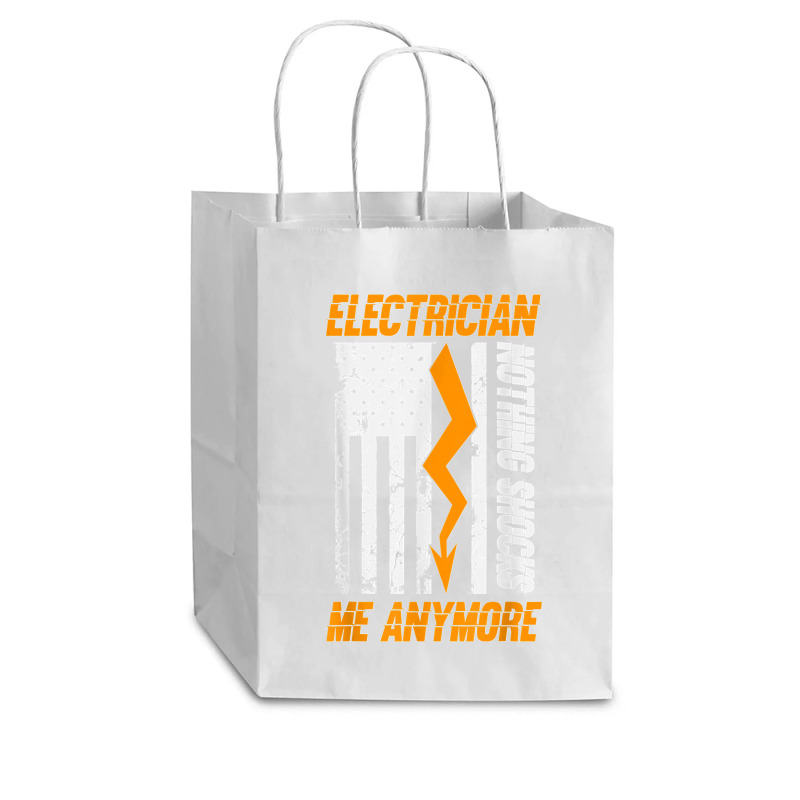 Electrician Nothing Shocks Me Anymore Usa Flag American Cub Paper Bag - 8 X 4 1/2 X 10 1/4 | Artistshot