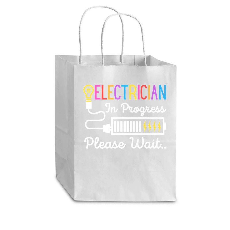 Electrician In Progress Please Wait Future Electrician Funny Premium Cub Paper Bag - 8 X 4 1/2 X 10 1/4 | Artistshot