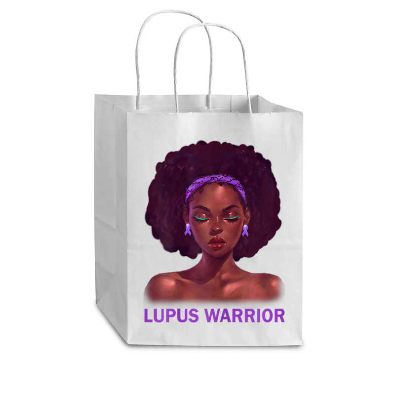 Womens Afro African American Black Woman Lupus Warrior Cub Paper Bag - 8 X 4 1/2 X 10 1/4 | Artistshot