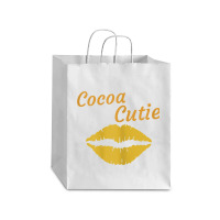 Womens Cocoa Cutie Sexy Gold Lips Cute Melanin Debie Paper Bag - 10 X 5 X 13 | Artistshot