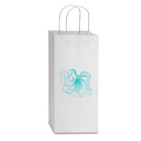 Octopus Cool Vintage Marine Biologist Ocean Sea Life 2 Double Wine Paper Bag - 6 1/2 X 3 1/2 X 12 3/8 | Artistshot