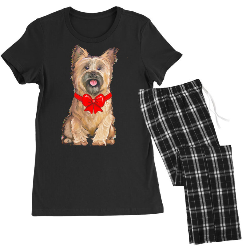 Cairn Terrier Dressed Up For Christmas Women's Pajamas Set By