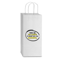 Motivational Quote - There Are No Limits To What You Can Achieve White Double Wine Paper Bag - 6 1/2 X 3 1/2 X 12 3/8 | Artistshot