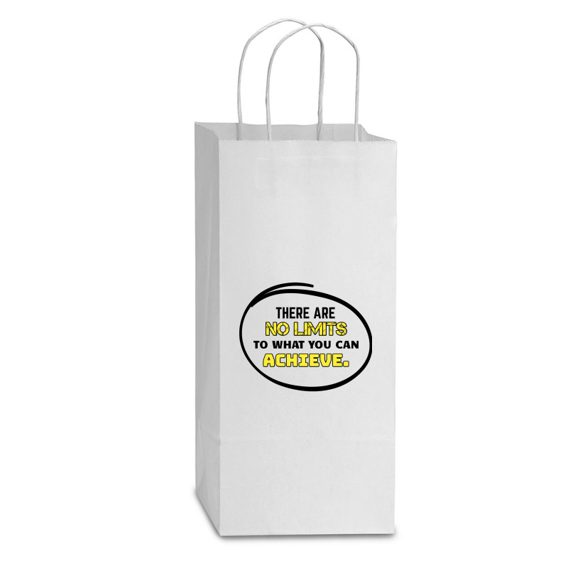 Motivational Quote - There Are No Limits To What You Can Achieve White Double Wine Paper Bag - 6 1/2 X 3 1/2 X 12 3/8 | Artistshot