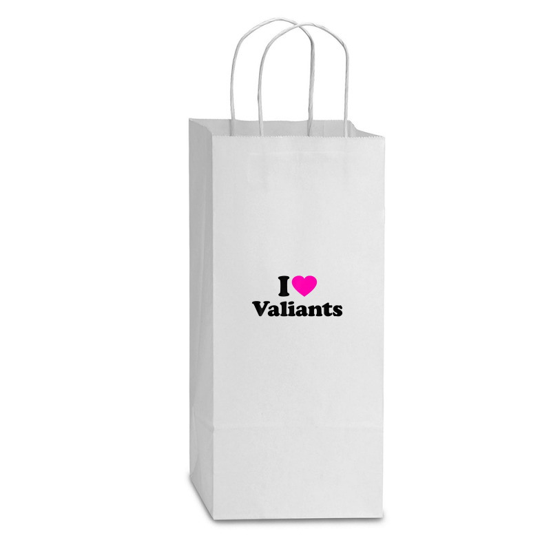 Valiants Love Heart College University Alumni Double Wine Paper Bag - 6 1/2 X 3 1/2 X 12 3/8 | Artistshot