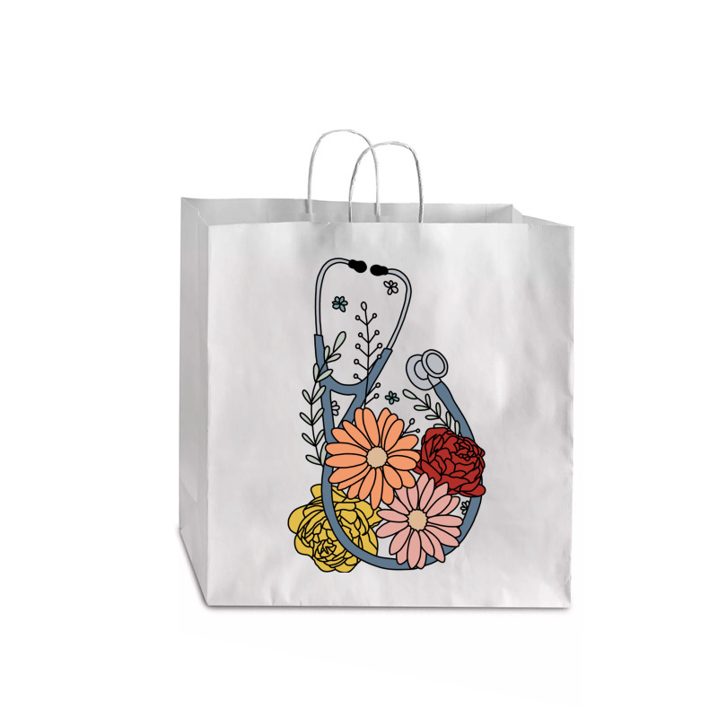 Flower Stethoscope Jumbo Paper Bag - 18 X 7 X 18 3/4 | Artistshot