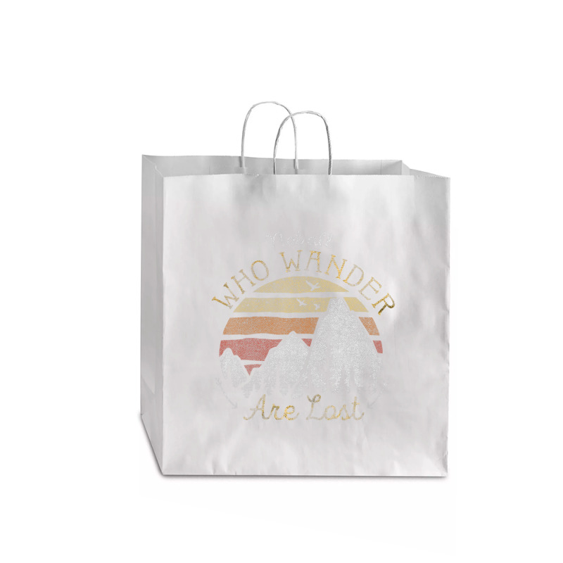 Not All Who Wander Are Lost Gradient Mountain Gold Jumbo Paper Bag - 18 X 7 X 18 3/4 | Artistshot