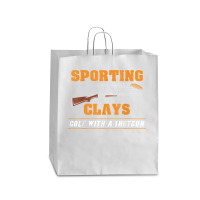 Sporting Clays Golf With A Shotgun Clay Target Shooting Queen Paper Bag - 16 X 6 X 19 1/4 | Artistshot