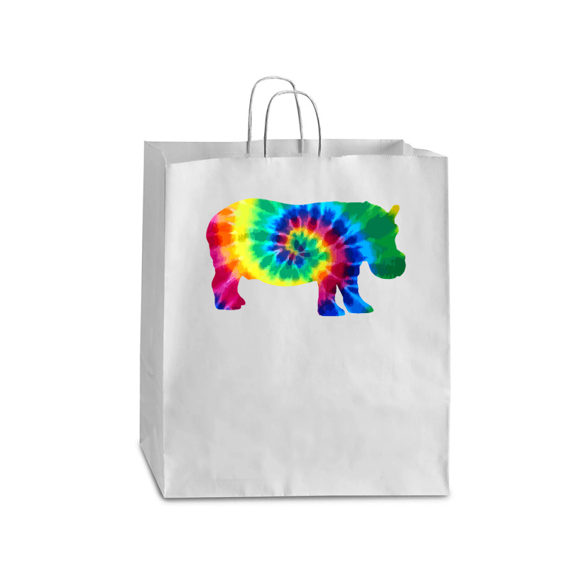 Hippopotamus Hippo Tie Dye Vintage Hippie Hippopotamus Lover 216 Hippo Queen Paper Bag - 16 X 6 X 19 1/4 | Artistshot