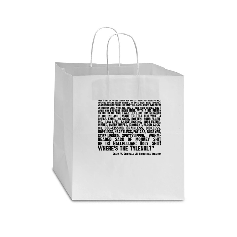 Christmas Vacation Quote; "wheres The Tylenol" Star Paper Bag - 13 X 7 X 13 | Artistshot